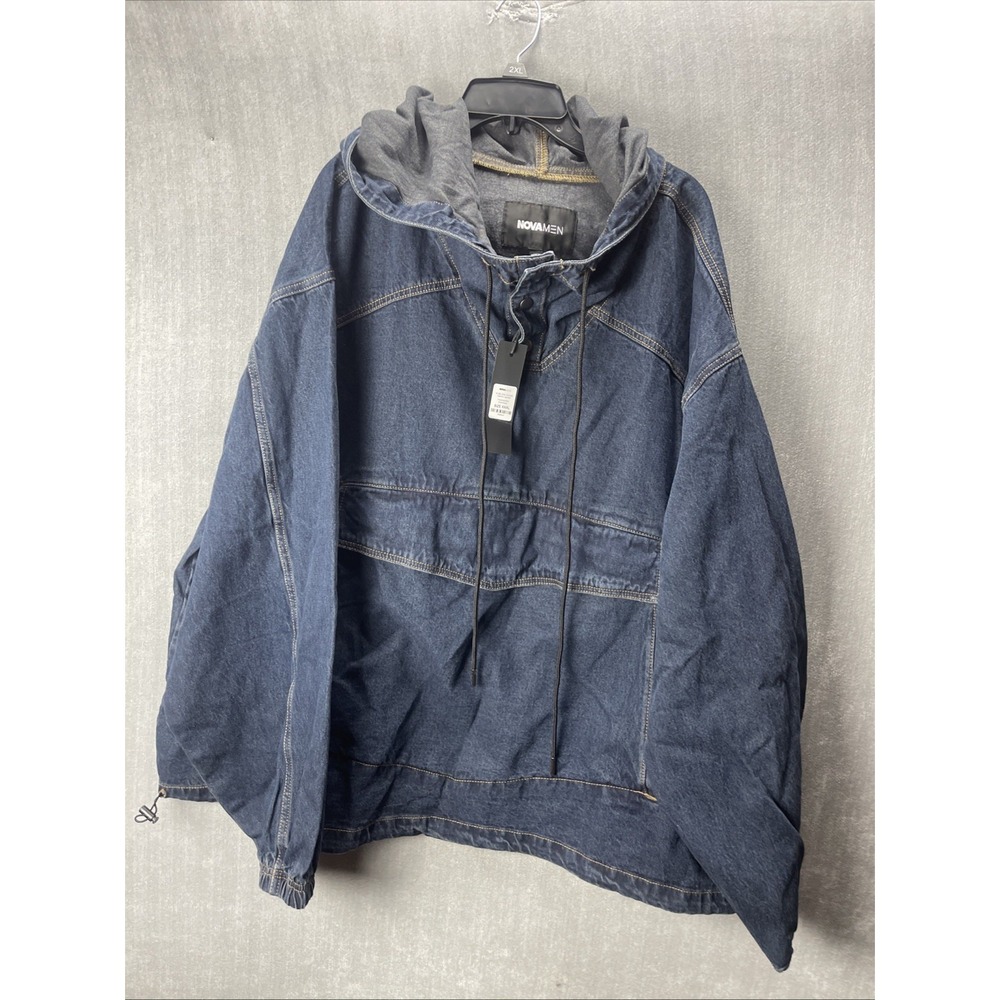Nova Long Sleeve XXXL Blue Denim Jacket with Hoodie NWT.